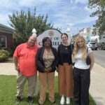 Left to right: Michael Maddox, mentor; Mayor Darlene Taylor; and interns Maria Stepanyan and Amira Tlemsani